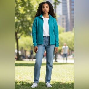 Westbound Turquoise Fleece Utility Jacket